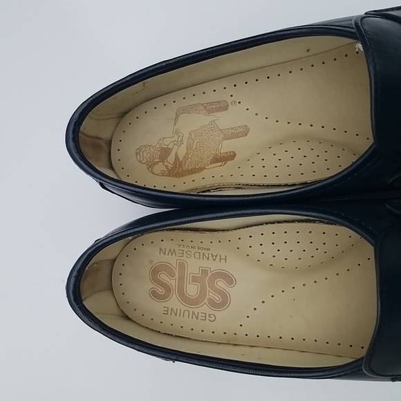 SAS Navy Leather Loafers - Picture 7 of 7